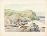 Untitled (Coastal Scene) by Karl Schmidt, 1923, watercolor, sold Apr 2025