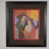 Framed Offset Lithograph on Paper by Socialite Duo, Vibrant offset lithograph on paper titled Socialite Duo (or, sold Jun 2025