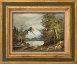 Mountain River Landscape Scene by G. Whitman, Oil on Canvas, sold Jun 2026