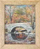 Single Arch Bridge near Tyler Hill by Milton Epstein, 1964, Oil on Canvas Panel, sold Jun 2026