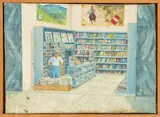 The Newsstand by J. Steffens, 1983, Oil on Canvas, sold Jun 2026