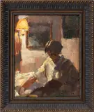Nightly Reading by Susan Grisell, Oil on Board, sold Jun 2026