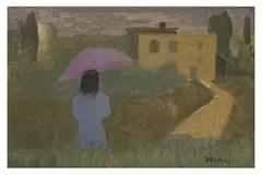 Untitled by John Verney, oil on board, offered Nov 2021