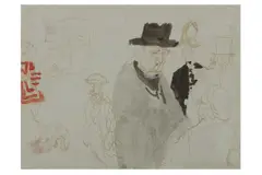 R.a. (1907-1989) by Feliks Topolski, ink, offered Nov 2021