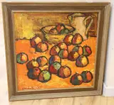 Apples by T.L. Uldritis, oil on canvas, sold Aug 2020