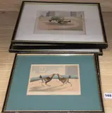 Cockfighting scenes, 18 x 22cm and a similar pair of prints by C. R. Stock, print (other), sold Aug 2020