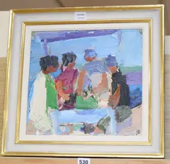 Family Meal, Corfu by Julian Bailey, oil on board, sold Aug 2020