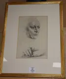 Study for a portrait of Stanley Baldwin 1935, 28 x 18.5cm by Walter Thomas Monnington, pencil, sold Aug 2020