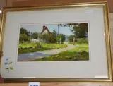 Lane to Tempsford Mill by John Haskins, oil on board, sold Aug 2020