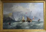 Shipping along the coast by James Webb, Oil on canvas cleaned and relined within the past, sold Aug 2020