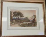 Travellers and castle in a landscape by John Varley, 1839, watercolour, sold Aug 2020