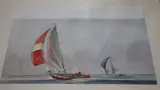 Yachting scenes by Dennis John Hanceri, watercolor, sold Aug 2020