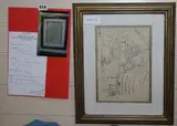 In The Tube by Ruskin Spear, pencil, sold Aug 2020