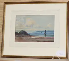 View along the Scottish coast by Colin Hunter, watercolour, sold Jul 2020