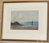 View along the Scottish coast by Colin Hunter, watercolour, sold Jul 2020