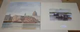 St Paul's from the river and Tug boats, both signed, 33 x 51cm and 15 x 23cm, both unframed by Dennis John Hanceri, watercolor, sold Jul 2020
