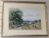 Harvest scene by John Hamilton Glass, watercolour, offered Jul 2020