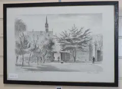 Trinity college, Oxford by Edward Ardizzone, lithograph, sold Jul 2020