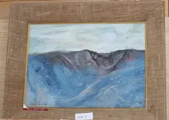 Study of a mountain range by Gopal Ghose, 1958, mixed media, sold Jul 2020