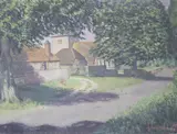 View of a country church by James Cleaver, oil on canvas, sold Jul 2020