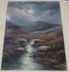 Millers Dale, Chee Tor by Joseph Halford Ross, watercolor, sold Jul 2020
