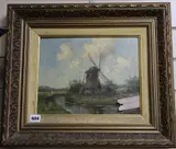 Dutch landscape with windmill by Adrianus Kuijpers, oil on panel, sold Jul 2020