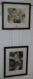 Cavorting female nudes and reclining female nude, both signed, 19 x 24cm and 27 x 19cm CONDITION: Both in good untouched condition, modern mounts and frames by S. Horne Shepherd, mixed media, sold Jul 2020