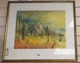 Pescille, Tuscany by Bernard Vogel, watercolour, sold Jul 2020