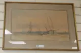 Shipping at sea by C. Stanfield, watercolour, sold Jul 2020
