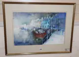 Portree Evening by Bernard Vogel, watercolour, sold Jul 2020