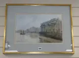 Royal Naval College, Greenwich by Grenville George Cottingham, watercolour, sold Jul 2020