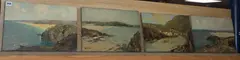 Droskyn Point, Perranporth' and three similar oils on canvas by the same hand, including Porthmeor, St by Godwin Bennett, oil, sold Jul 2020
