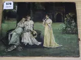 Young ladies in a garden by G.S. Bolton, 1894, oil on canvas, sold Jul 2020