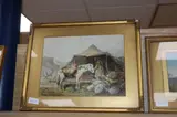 Arabs in a desert and encampment scenes by Paul H. Ellis, watercolor, sold Jul 2020