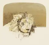 British, Lion , Artist s proof lithograph by Bryan Organ, lithograph, sold Aug 2021