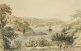 Dartmouth , hand coloured lithograph, along with another by Spreat (one unframed), 7.5 x 11.5 , (2) by William Spreat, lithograph, sold Aug 2021