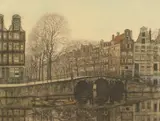 A bridge over a canal in Amsterdam, an etching, aquatint by Franz Everbag, etching, offered Aug 2021