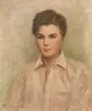 British, A head and shoulders portrait of a youth and another similar by a different hand by Helen Donald-Smith, 1903, oil on canvas, sold Jun 2021