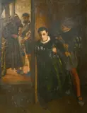 The daring second escape of Mary Queen of Scots from Lochleven Castle by George Adolphus Storey, oil on canvas, offered Jun 2021
