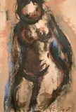 South African, A study of a female nude figure by Frans Martin Claerhout, mixed media, sold Jun 2021