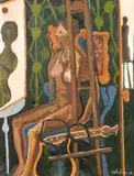 Girl in a Studio by Ray Ambrose, oil on board, offered Jun 2021