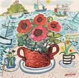 A still life of flowers with St by Alan Furneaux, oil on board, sold Jun 2021