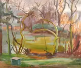 British, A view of a tree lined river by Phillys Bray, oil on canvas, offered Jun 2021