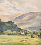Highlands View' watercolour, inscribed verso, 14" x 12.5 by Llewellyn Frederick Menzies-Jones, watercolour, offered Jun 2021