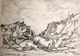 A group of topographical studies, charcoal and pastel, all signed and dated, all 13.5" x 9.5 by Adrian Hill, charcoal and pastel, offered Jun 2021