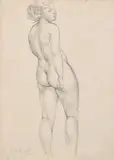 British, Study of a female nude by James Ardern Grant, 1922, pencil, offered Jun 2021
