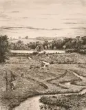 Alresford Pond by Heywood Sumner, etching, offered Jun 2021