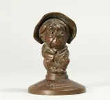 BRONZE BUST, stamped, May & Padmore Ltd, Xmas 1925. 3.5ins long by Mrs Maymore, BRONZE, sold Jun 2021