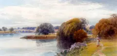 On the River Trent and Swarkstone, a pair by Frank Gresley, both signed 'Frank Gresley' (lower right) watercolour, sold Jun 2012