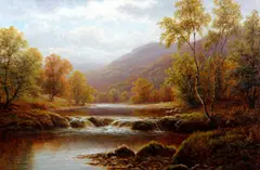 'On the Wharfe at Beamsley' and 'River Ure at Wensleydale', a pair, by William Mellor, both signed 'William Mellor' (lower left), oil on canvas,, sold Jun 2012